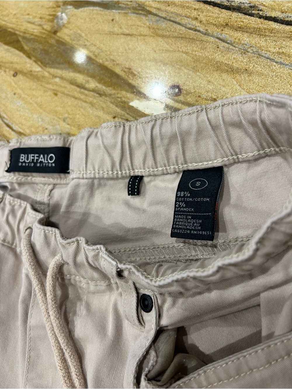 Buffalo David Bitton Men’s Light Beige Drawstring Chinos